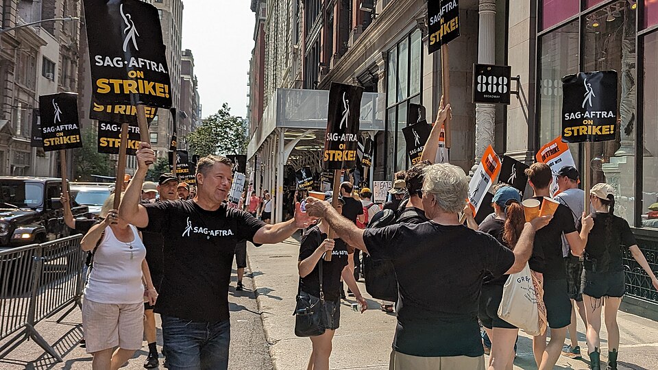 SAG-AFTRA members on strike