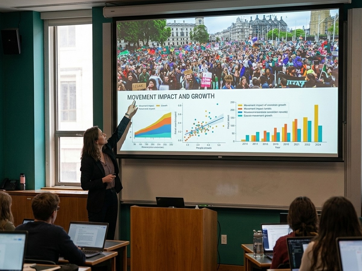 Research presentation in a lecture theatre